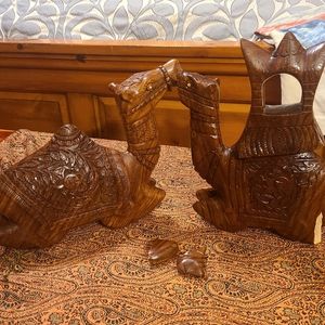 🐫🐪Hand Carved Wooden Camel(s) Afghanistan